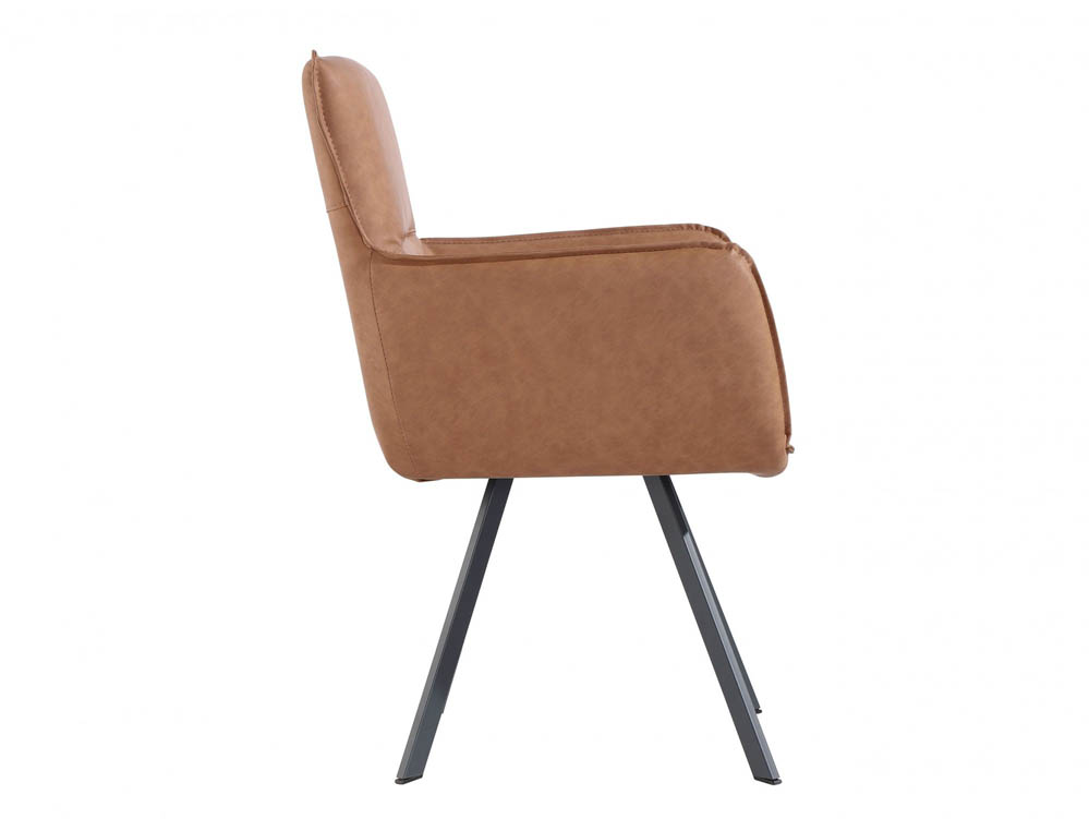 Kenmore Kenmore Faris Carver Tan Faux Leather Dining Chair