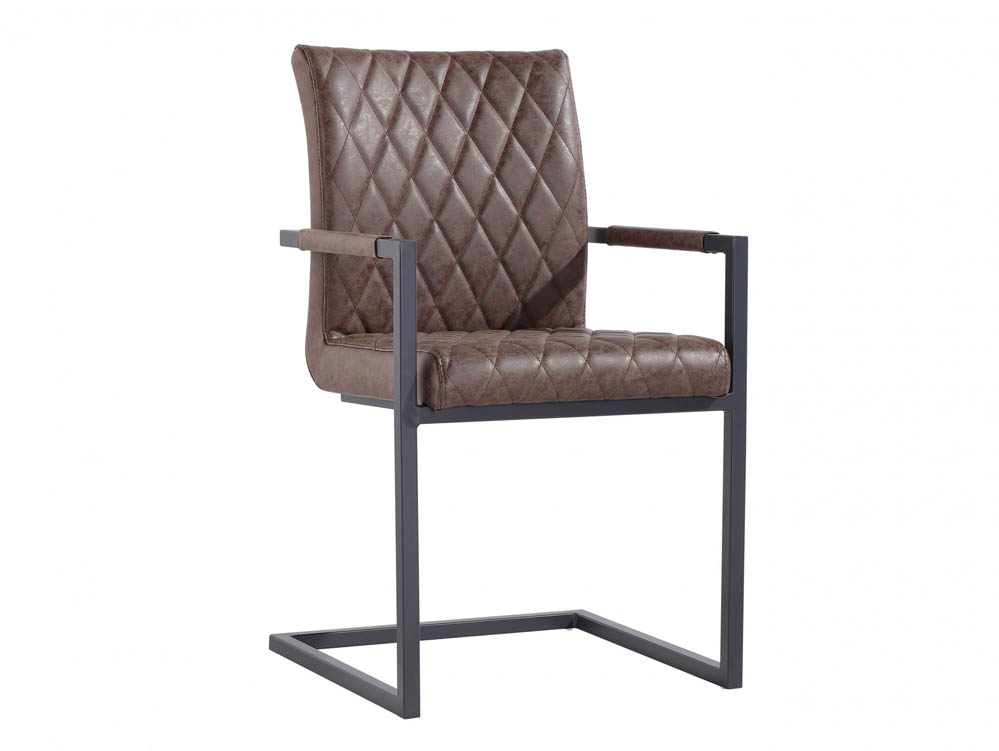 Kenmore Kenmore Flynn Carver Brown Faux Leather Dining Chair