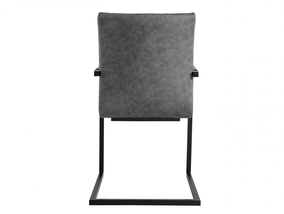 Kenmore Kenmore Flynn Carver Grey Faux Leather Dining Chair