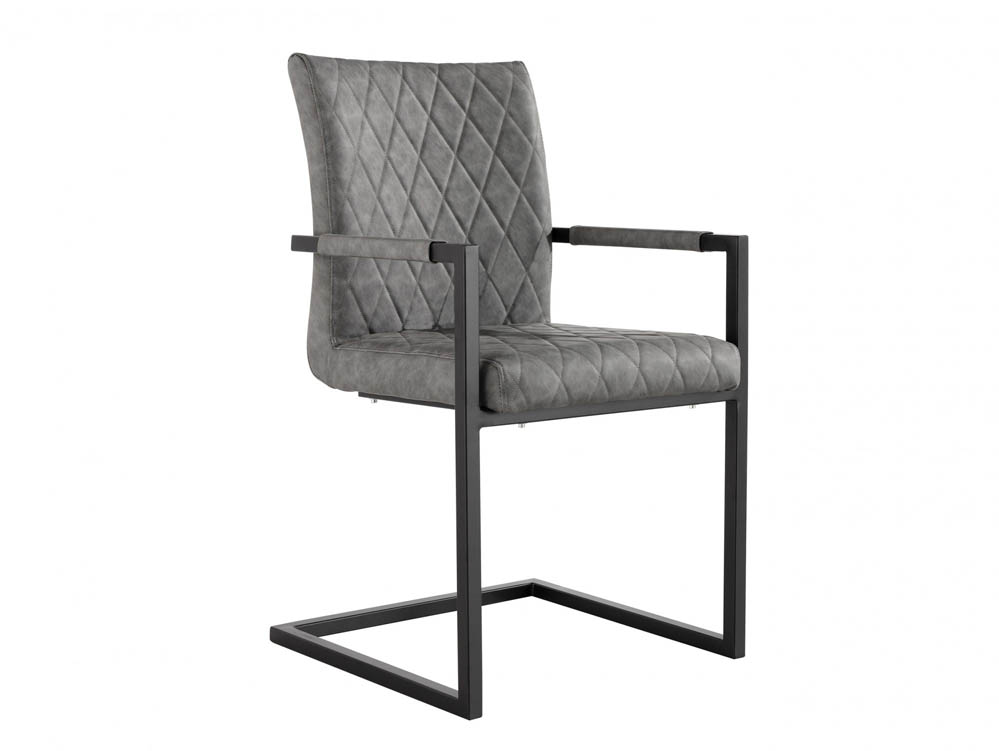 Kenmore Kenmore Flynn Carver Grey Faux Leather Dining Chair
