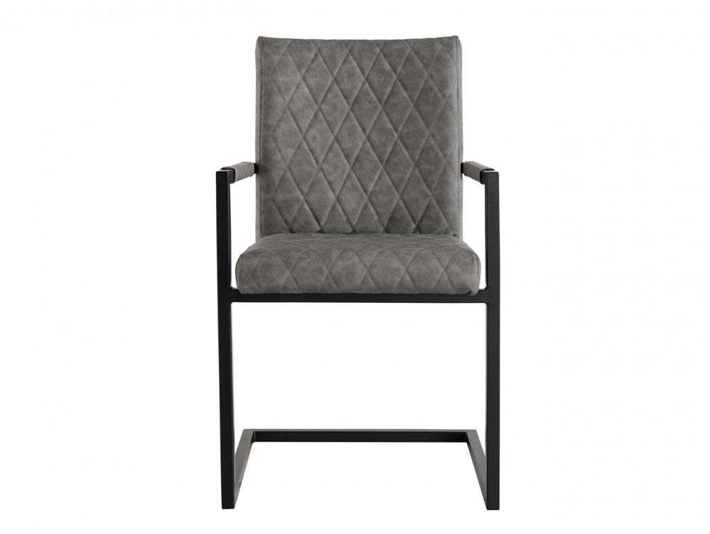 Kenmore Kenmore Flynn Carver Grey Faux Leather Dining Chair