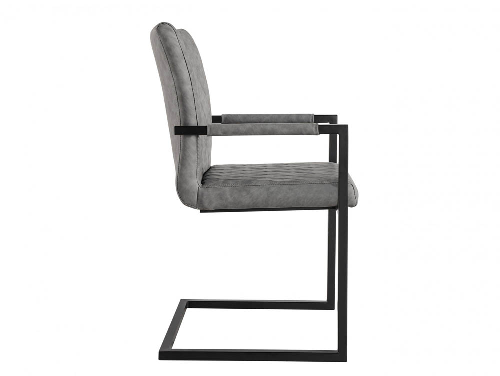 Kenmore Kenmore Flynn Carver Grey Faux Leather Dining Chair