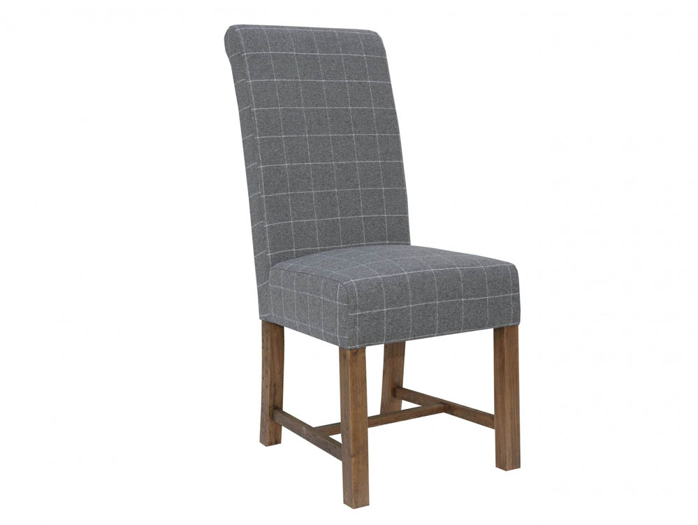 Kenmore Kenmore Joanna Grey Check Wool Fabric Dining Chair