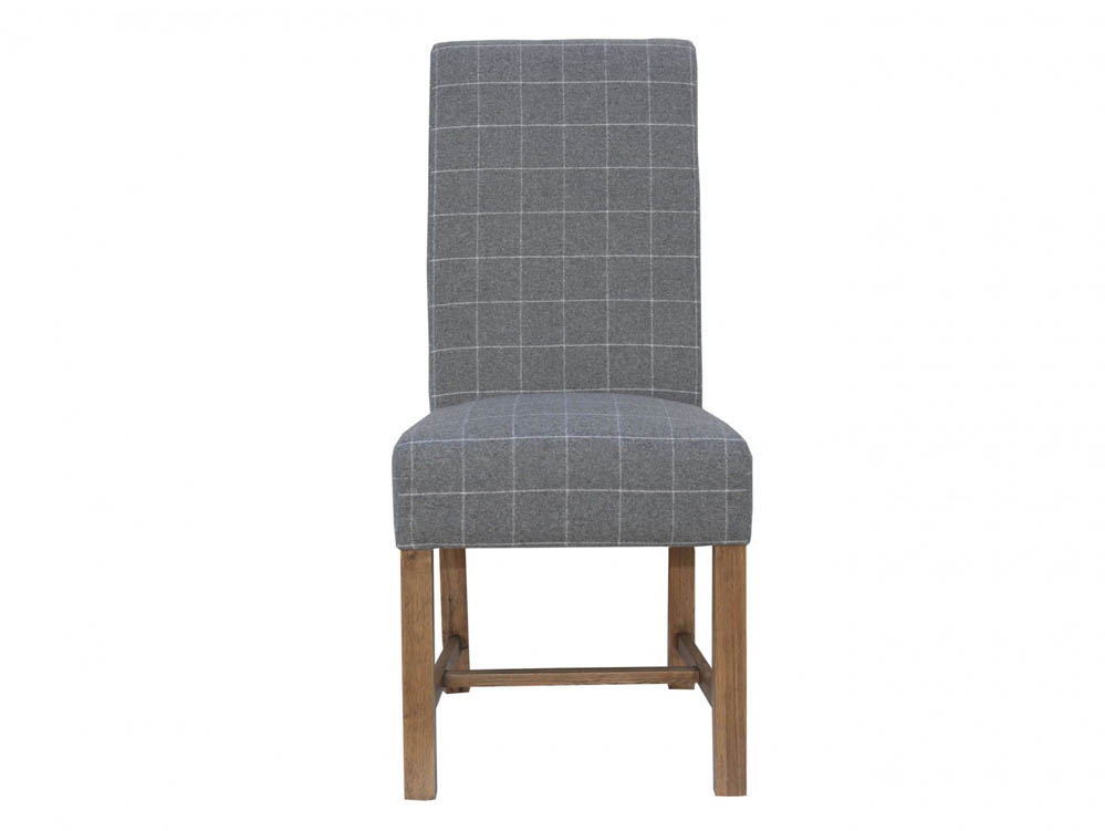 Kenmore Kenmore Joanna Grey Check Wool Fabric Dining Chair