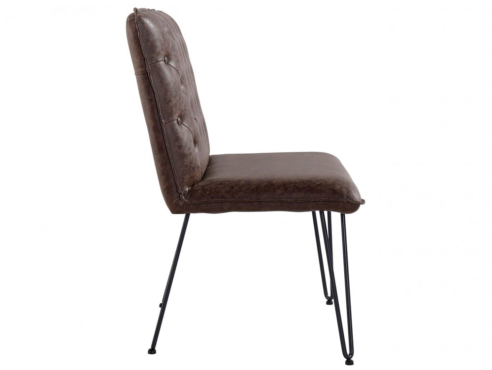 Kenmore Kenmore Finlay Brown Faux Leather 90cm Upholstered Dining Bench