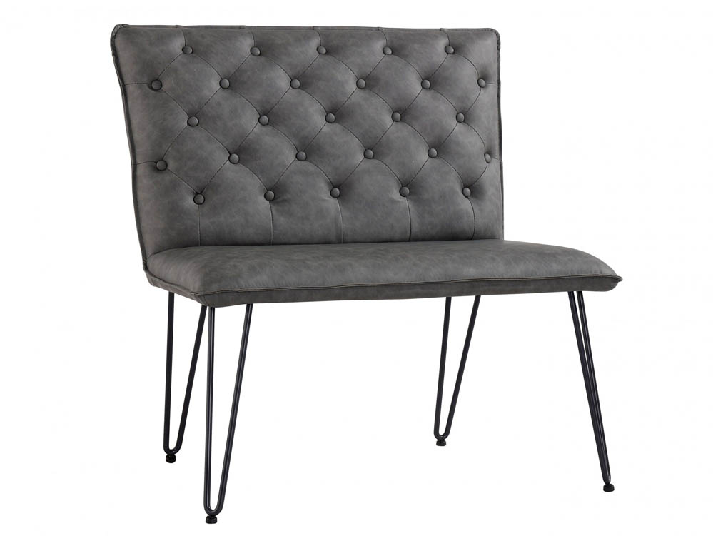 Kenmore Kenmore Finlay Grey Faux Leather 90cm Upholstered Dining Bench