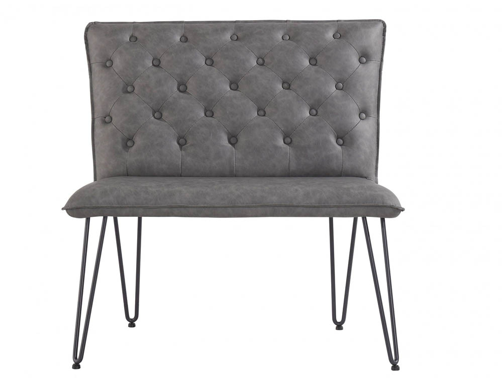 Kenmore Kenmore Finlay Grey Faux Leather 90cm Upholstered Dining Bench