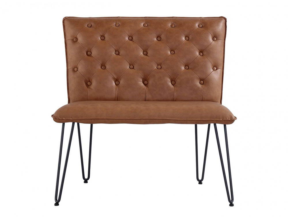 Kenmore Kenmore Finlay Tan Faux Leather 90cm Upholstered Dining Bench
