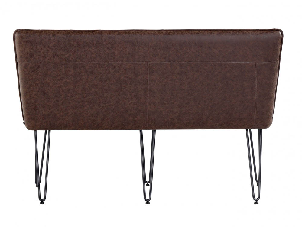 Kenmore Kenmore Finlay Brown Faux Leather 140cm Upholstered Dining Bench