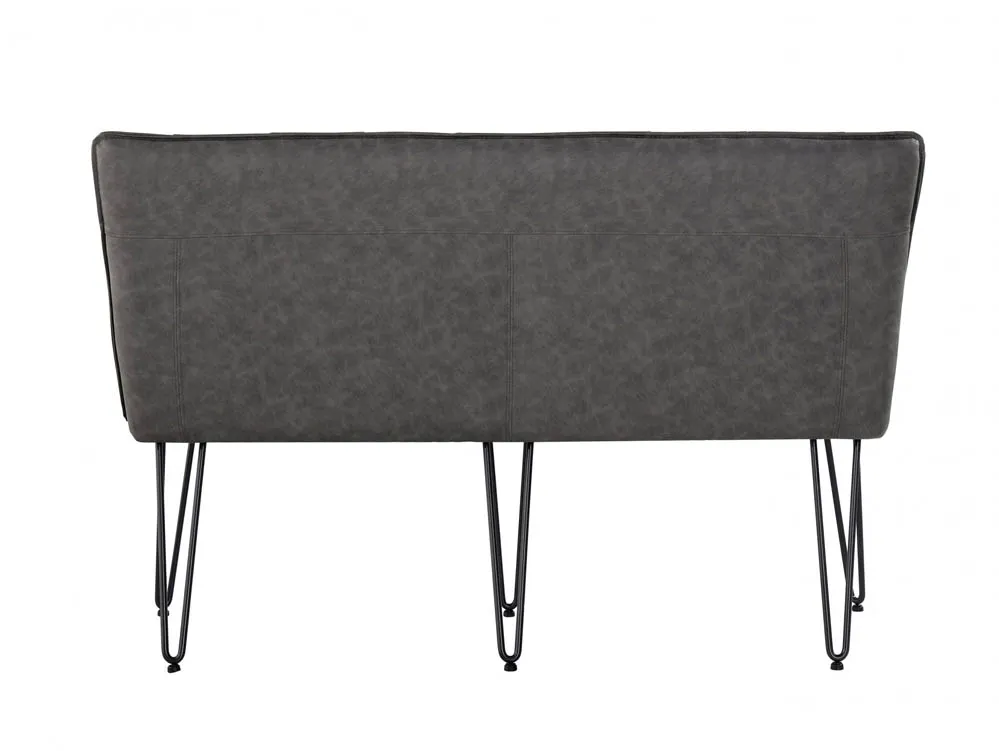 Kenmore Kenmore Finlay Grey Faux Leather 140cm Dining Bench