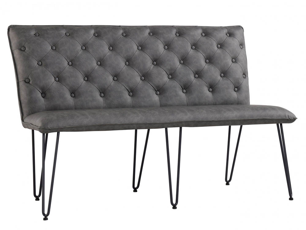 Kenmore Kenmore Finlay Grey Faux Leather 140cm Upholstered Dining Bench