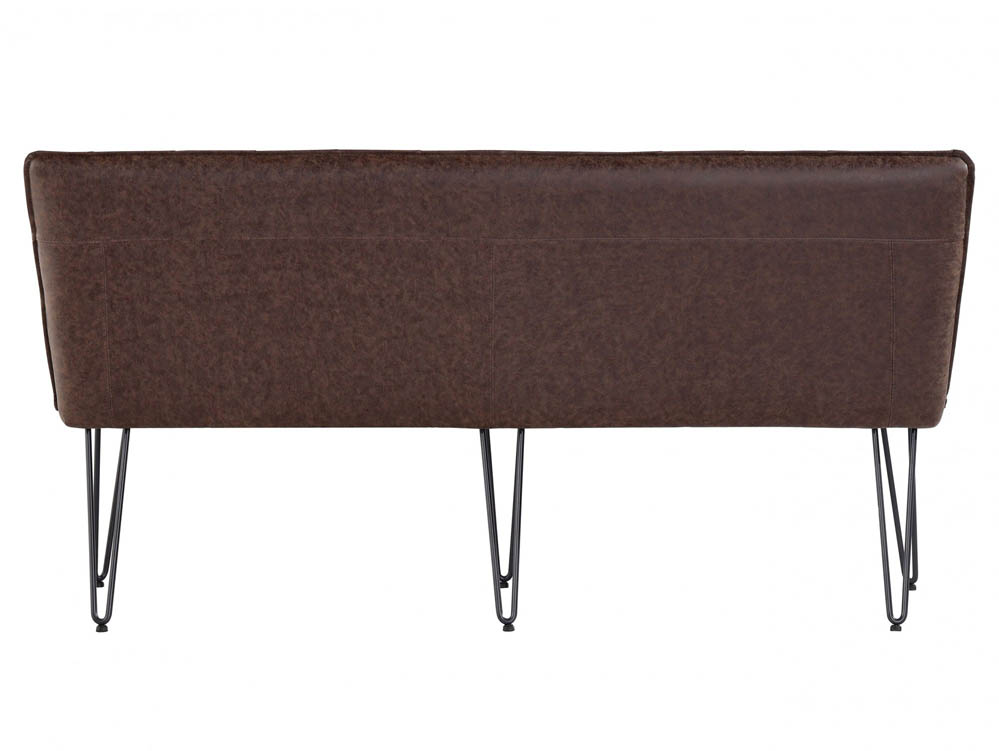 Kenmore Kenmore Finlay Brown Faux Leather 180cm Upholstered Dining Bench
