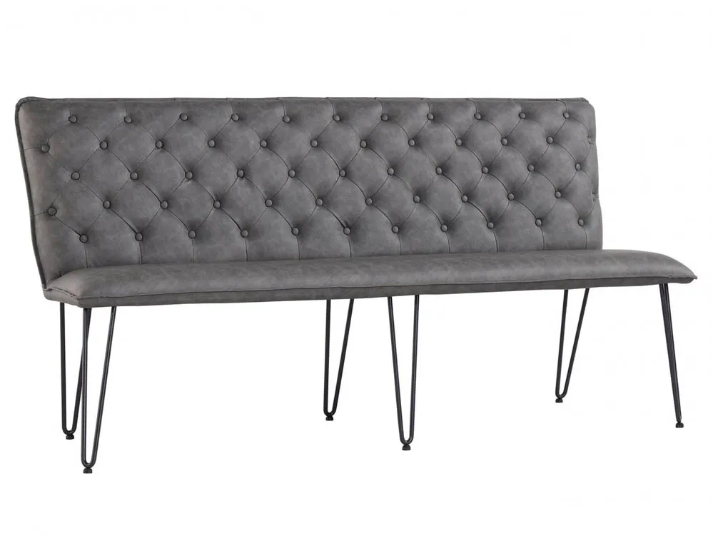 Kenmore Kenmore Finlay Grey Faux Leather 180cm Dining Bench