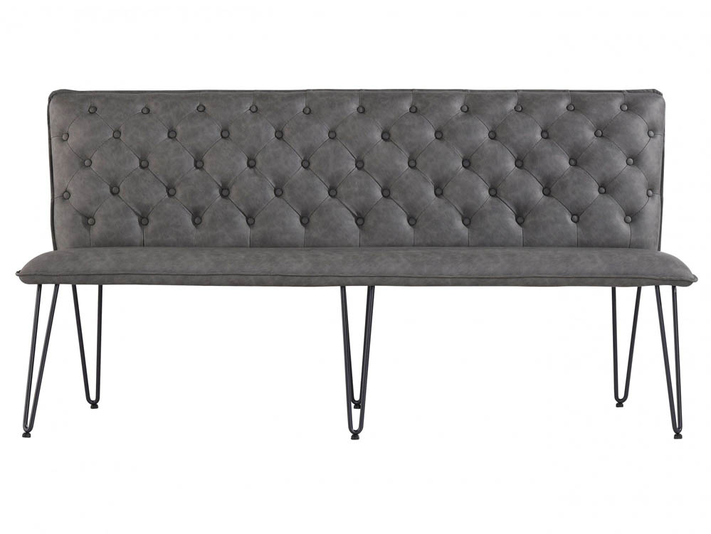 Kenmore Kenmore Finlay Grey Faux Leather 180cm Upholstered Dining Bench