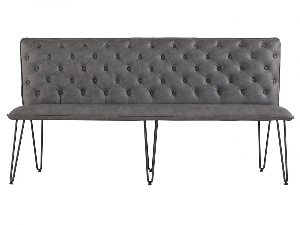 Kenmore Kenmore Finlay Grey Faux Leather 180cm Dining Bench