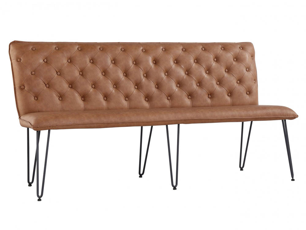Kenmore Kenmore Finlay Tan Faux Leather 180cm Upholstered Dining Bench