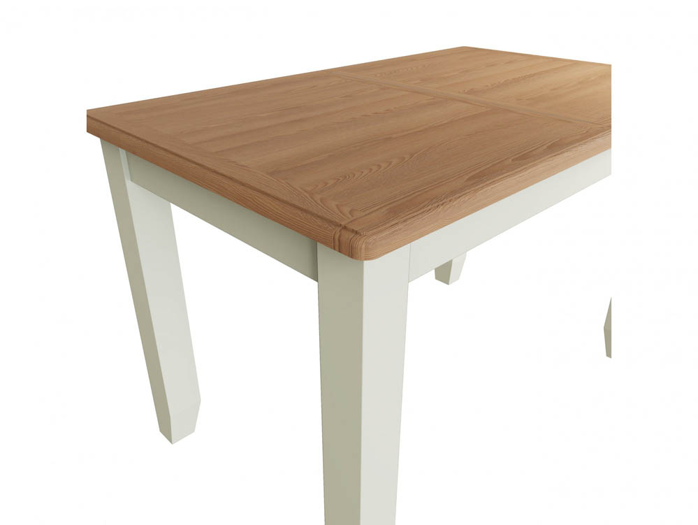 Kenmore Kenmore Patterdale 120cm White and Oak Butterfly Extending Wooden Dining Table (Flat Packed)