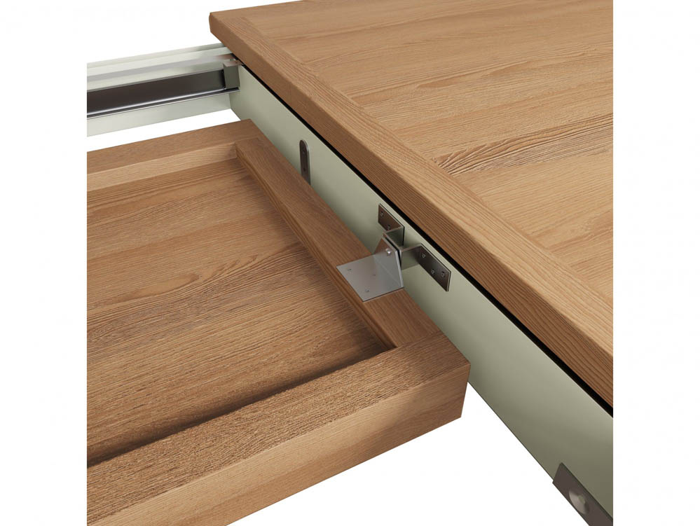 Kenmore Kenmore Patterdale 120cm White and Oak Butterfly Extending Wooden Dining Table (Flat Packed)
