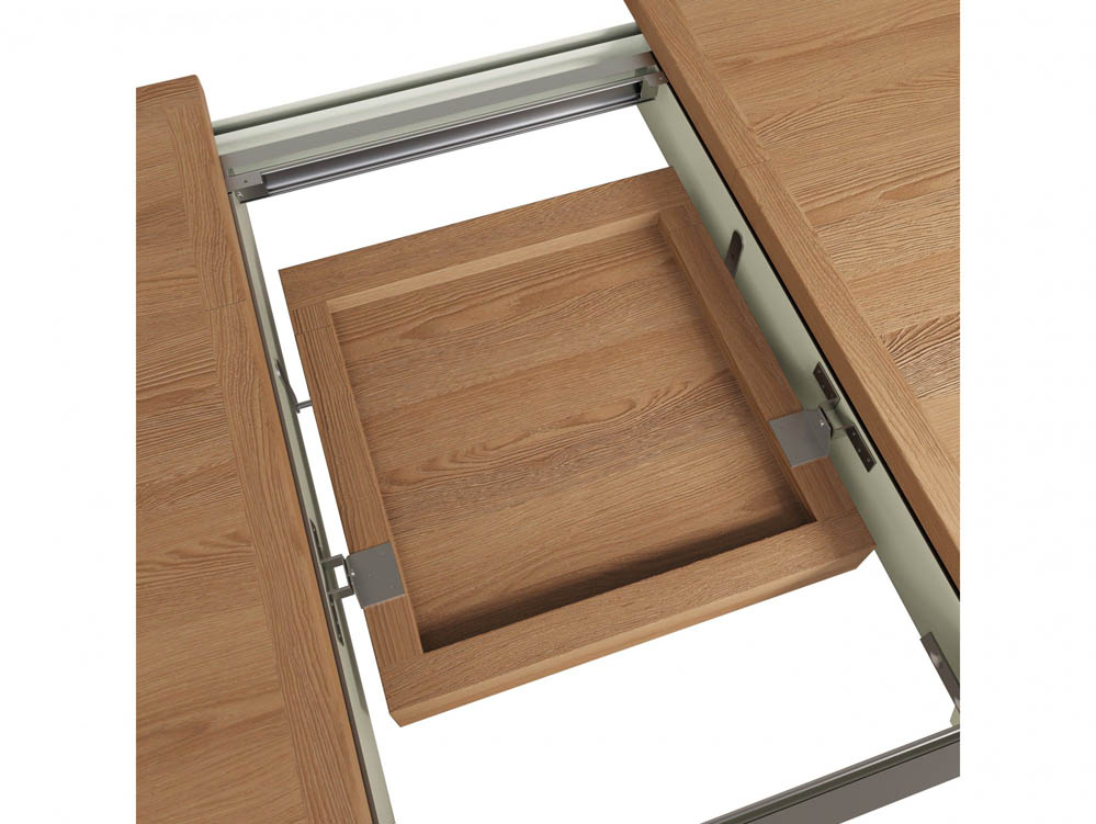 Kenmore Kenmore Patterdale 120cm White and Oak Butterfly Extending Wooden Dining Table (Flat Packed)