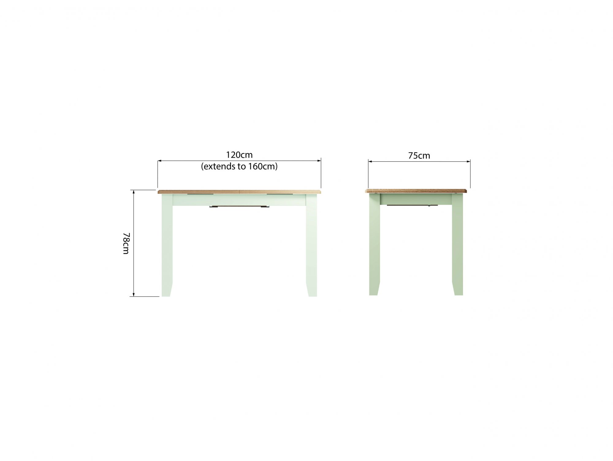 Kenmore Kenmore Patterdale 120cm White and Oak Butterfly Extending Wooden Dining Table (Flat Packed)