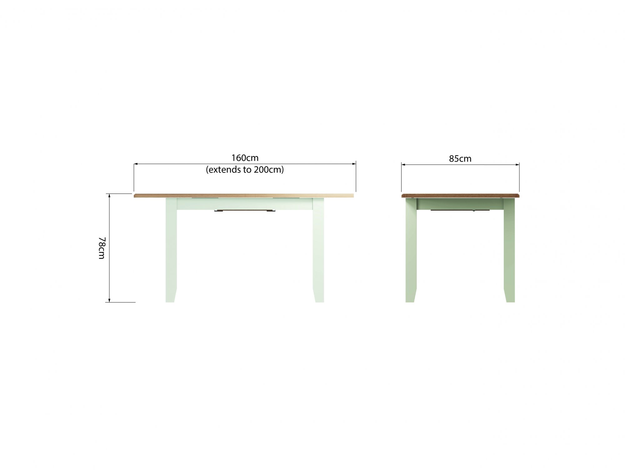 Kenmore Kenmore Patterdale 160cm White and Oak Butterfly Extending Wooden Dining Table (Flat Packed)