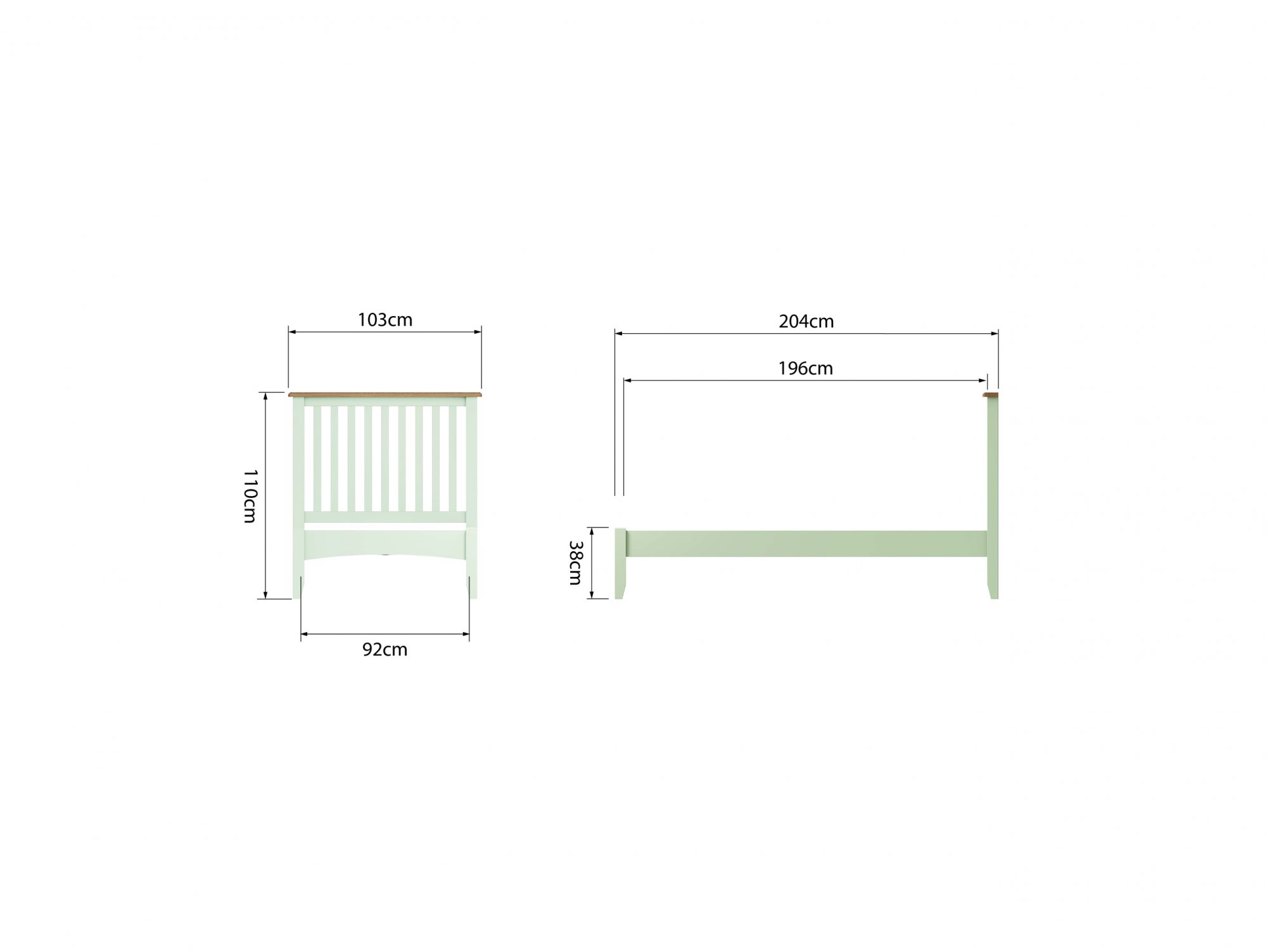 Kenmore Kenmore Patterdale 3ft Single White and Oak Wooden Bed Frame