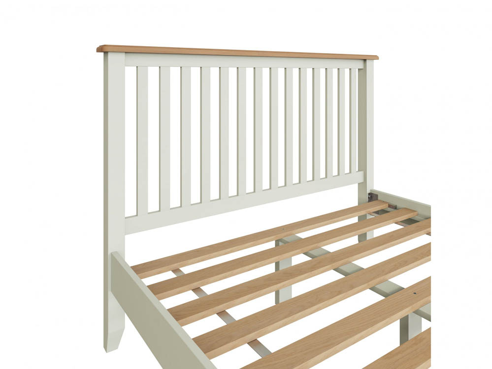 Kenmore Kenmore Patterdale 4ft6 Double White and Oak Wooden Bed Frame