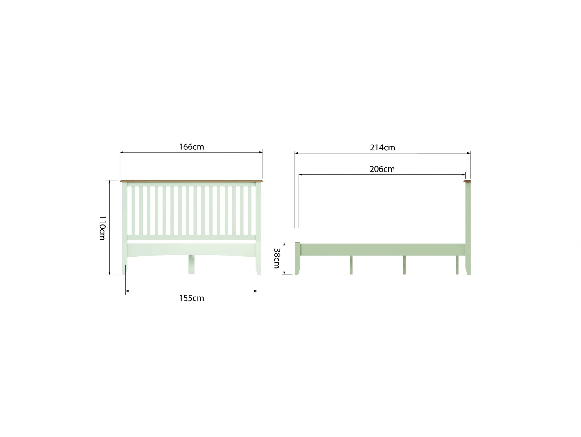 Kenmore Kenmore Patterdale 5ft King Size White and Oak Wooden Bed Frame