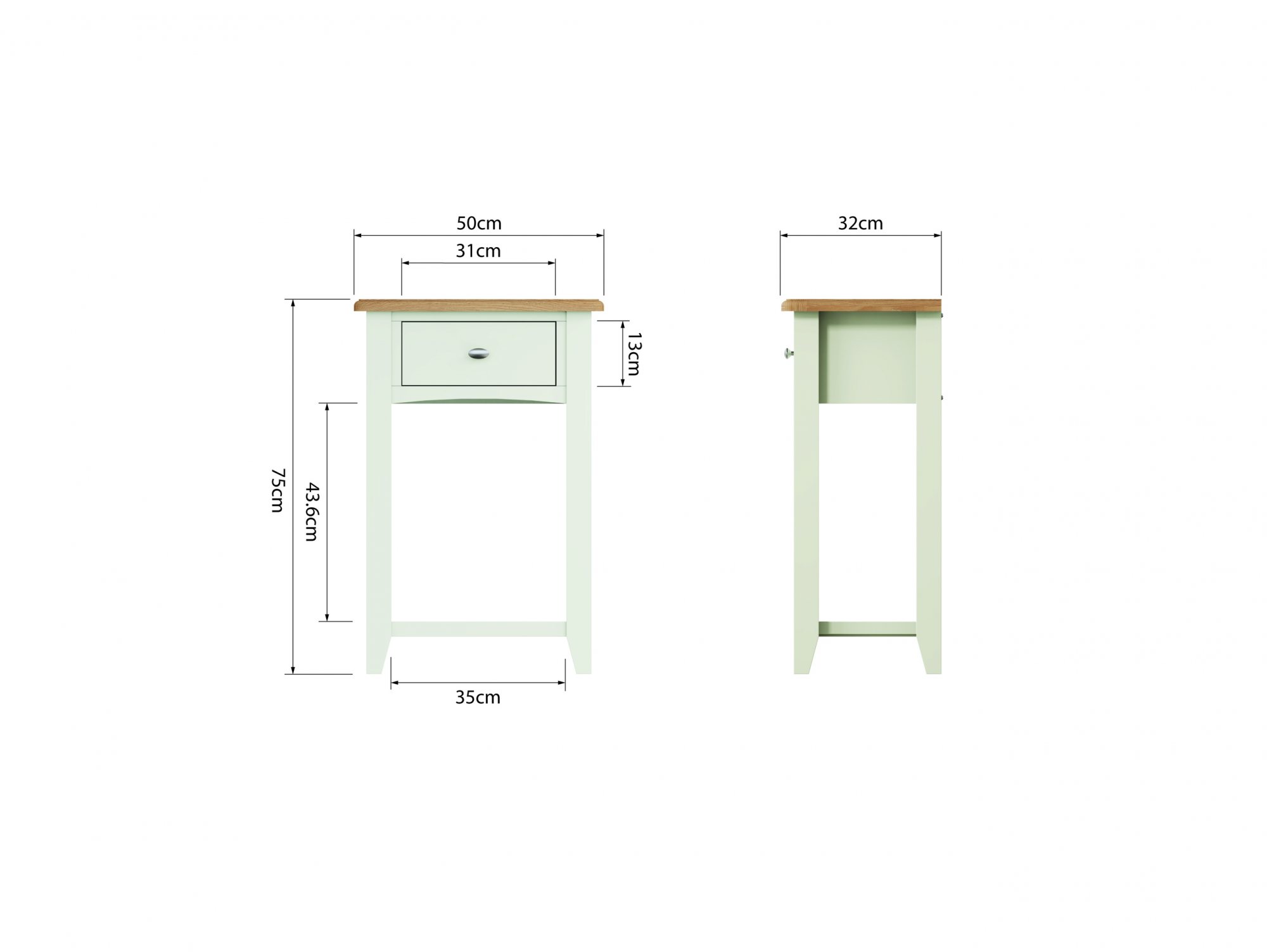 Kenmore Kenmore Patterdale White and 1 Drawer Tall Lamp Table (Assembled)
