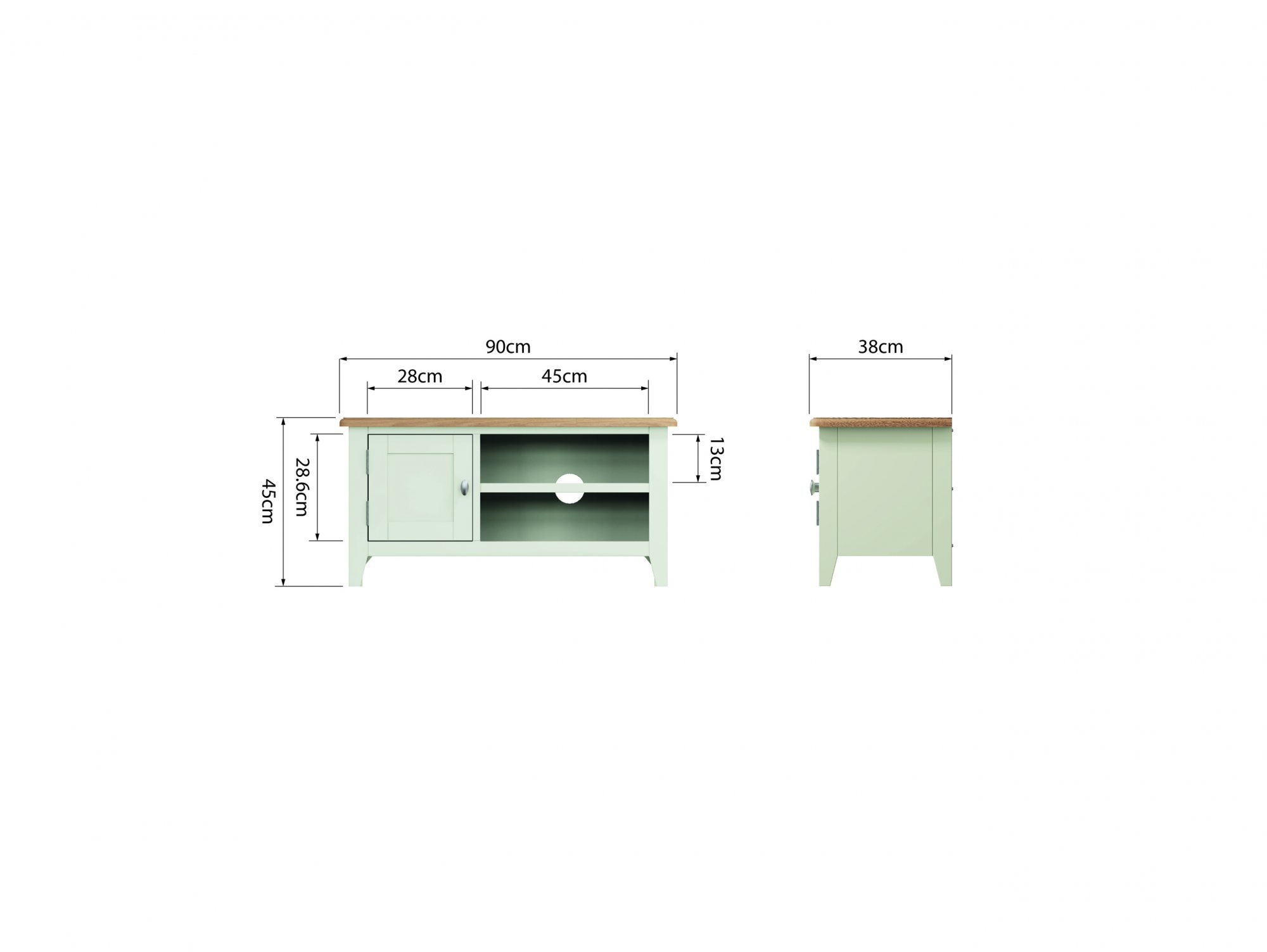 Kenmore Kenmore Patterdale White and Oak 1 Door TV Cabinet (Assembled)