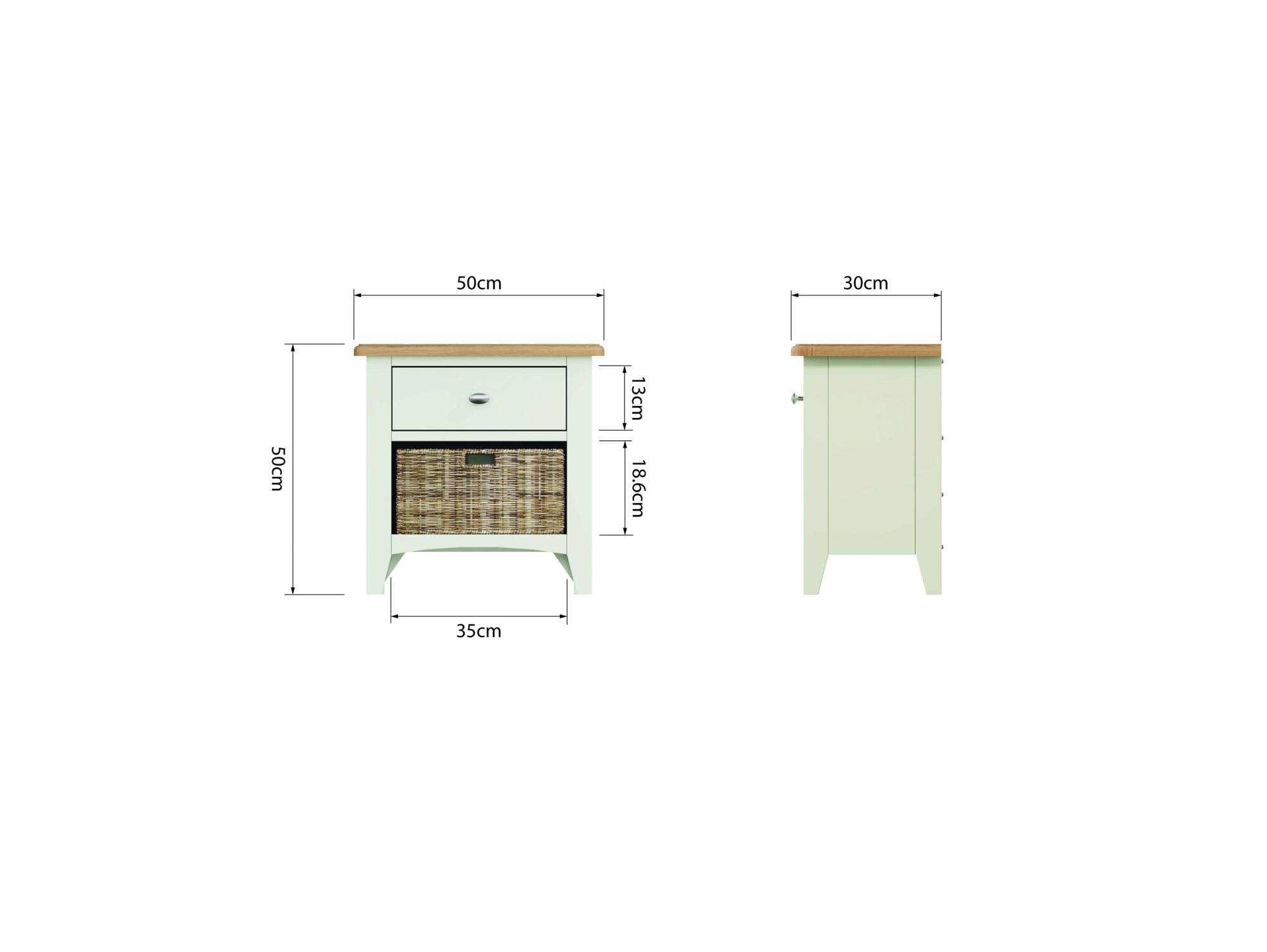 Kenmore Kenmore Patterdale White and Oak 1 Drawer Large Lamp Table (Assembled)