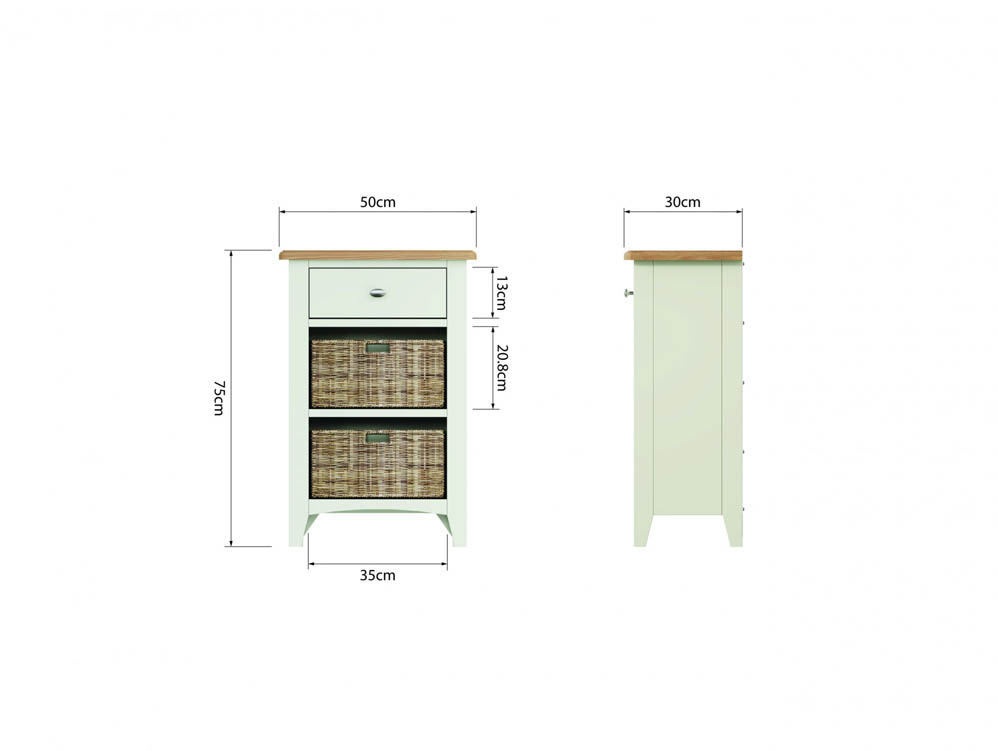 Kenmore Kenmore Patterdale White and Oak 1 Drawer Small Storage Unit (Assembled)