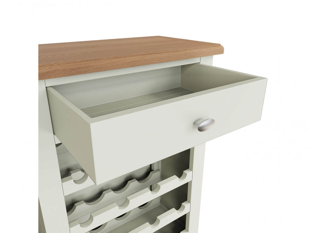 Kenmore Kenmore Patterdale White and Oak 1 Drawer Wine Cabinet (Assembled)