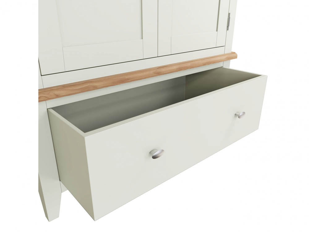 Kenmore Kenmore Patterdale White and Oak 2 Door 1 Drawer Double Wardrobe (Flat Packed)