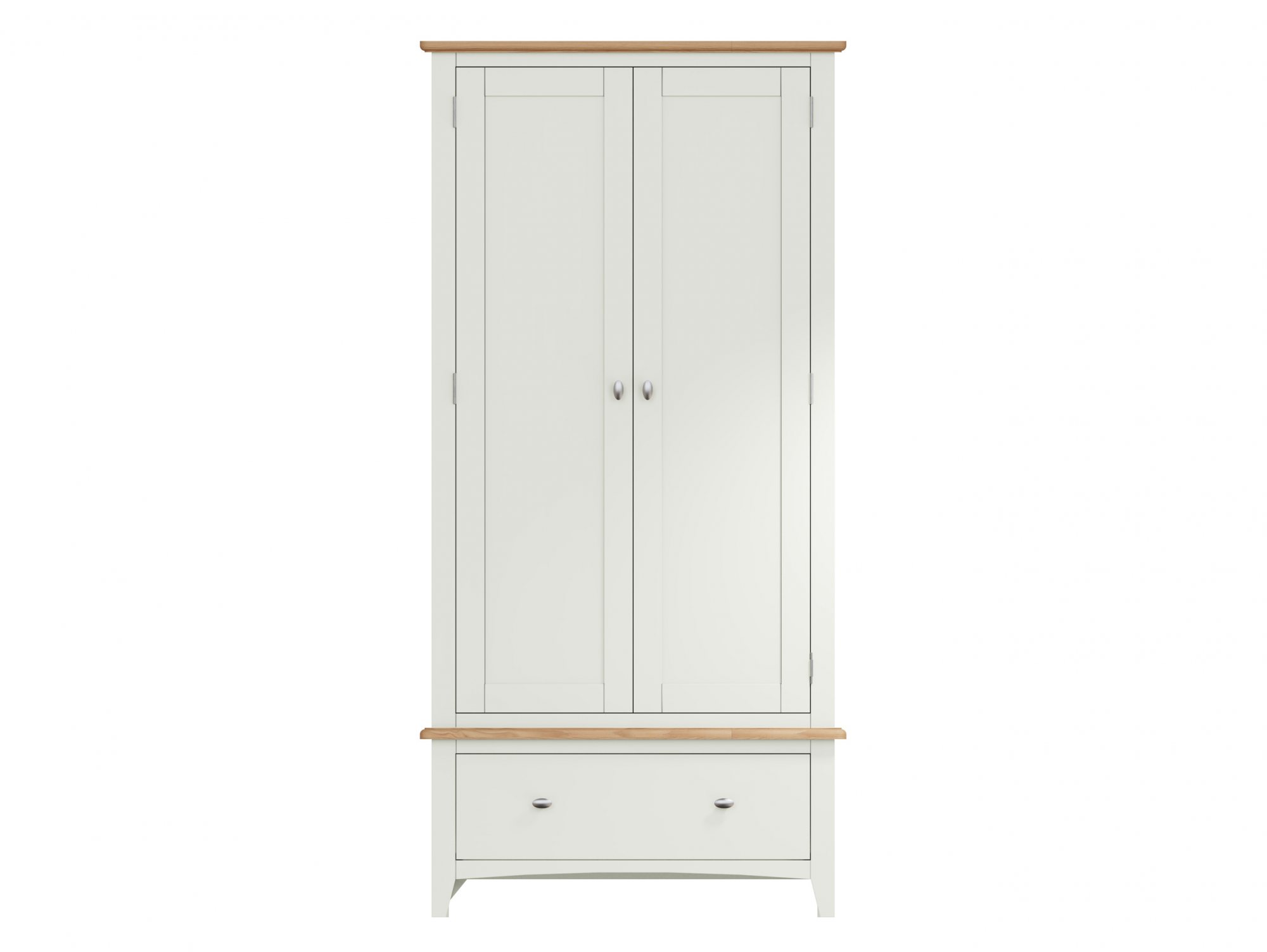 Kenmore Kenmore Patterdale White and Oak 2 Door 1 Drawer Double Wardrobe (Flat Packed)