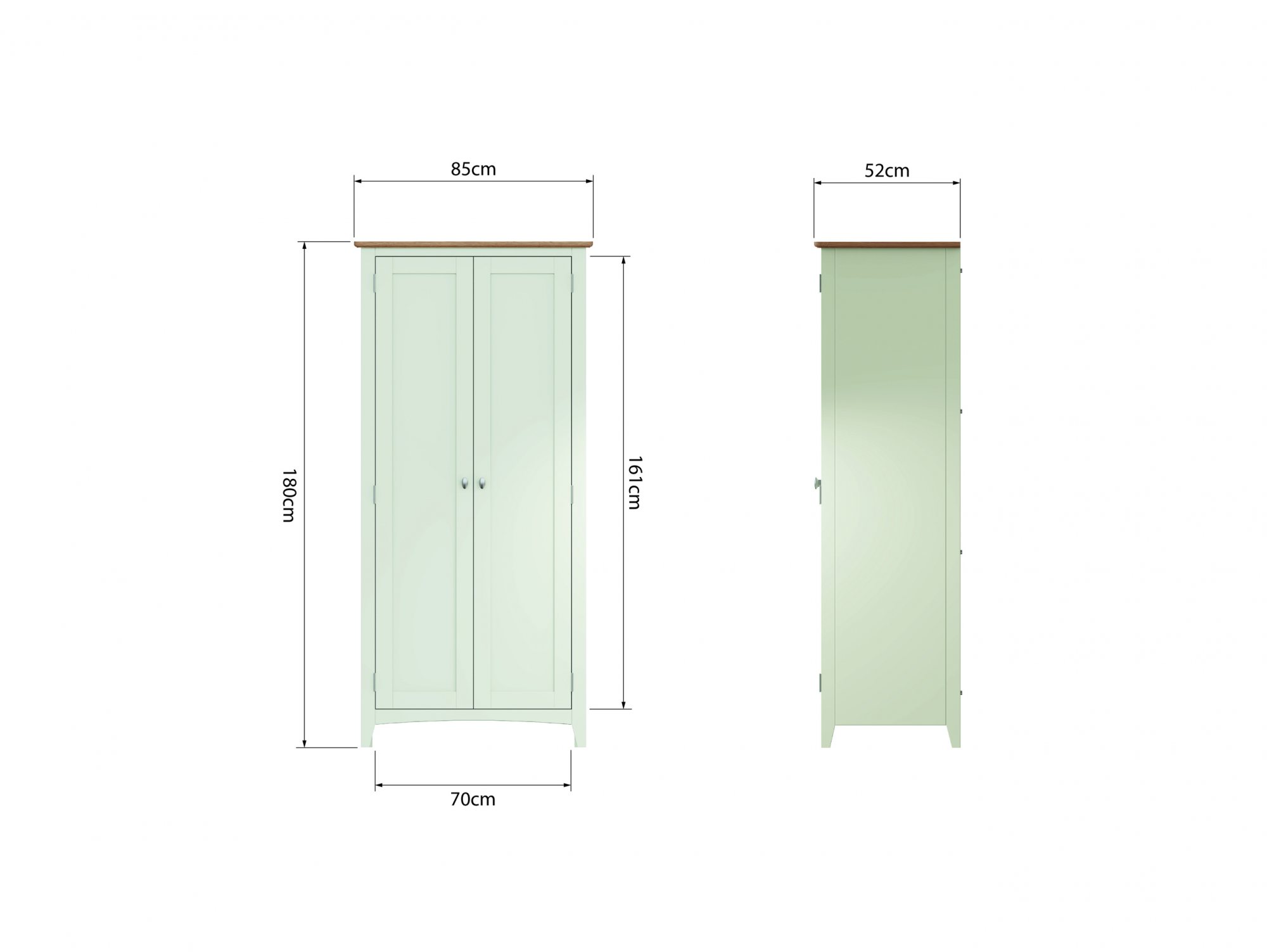 Kenmore Kenmore Patterdale White and Oak 2 Door Double Wardrobe (Assembled)