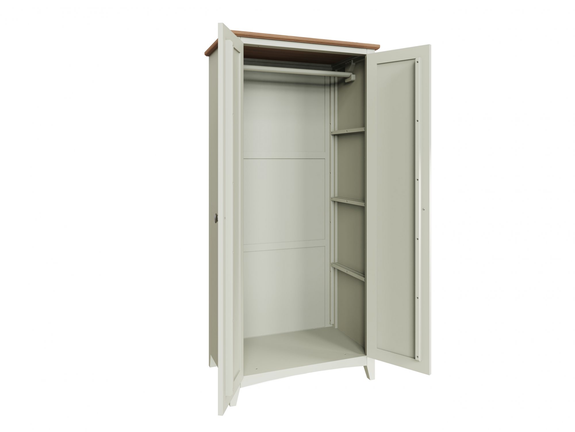 Kenmore Kenmore Patterdale White and Oak 2 Door Double Wardrobe (Assembled)