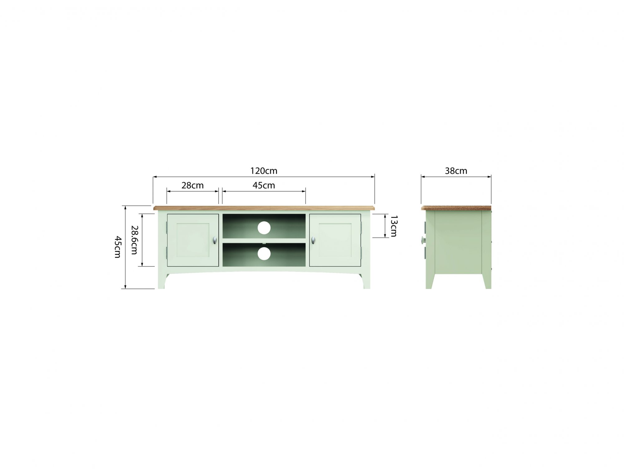 Kenmore Kenmore Patterdale White and Oak 2 Door Large TV Cabinet (Assembled)