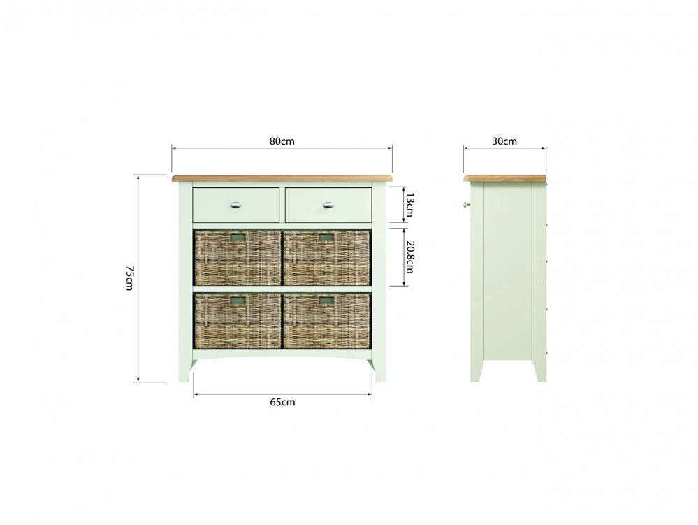 Kenmore Kenmore Patterdale White and Oak 2 Drawer Compact Sideboard (Assembled)