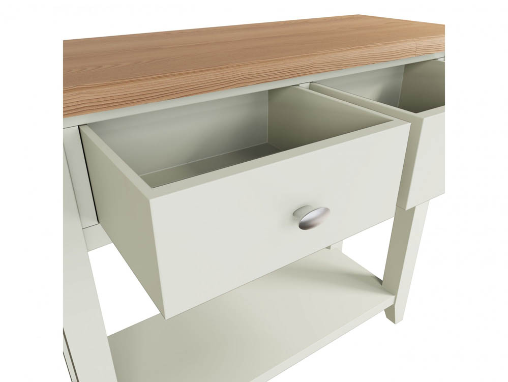 Kenmore Kenmore Patterdale White and Oak 2 Drawer Console Table (Flat Packed)