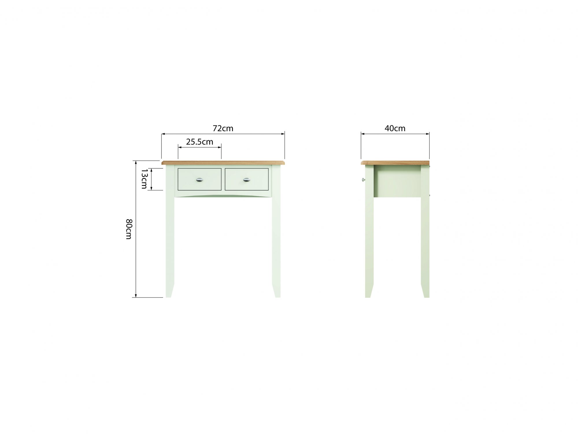 Kenmore Kenmore Patterdale White and Oak 2 Drawer Dressing Table (Flat Packed)