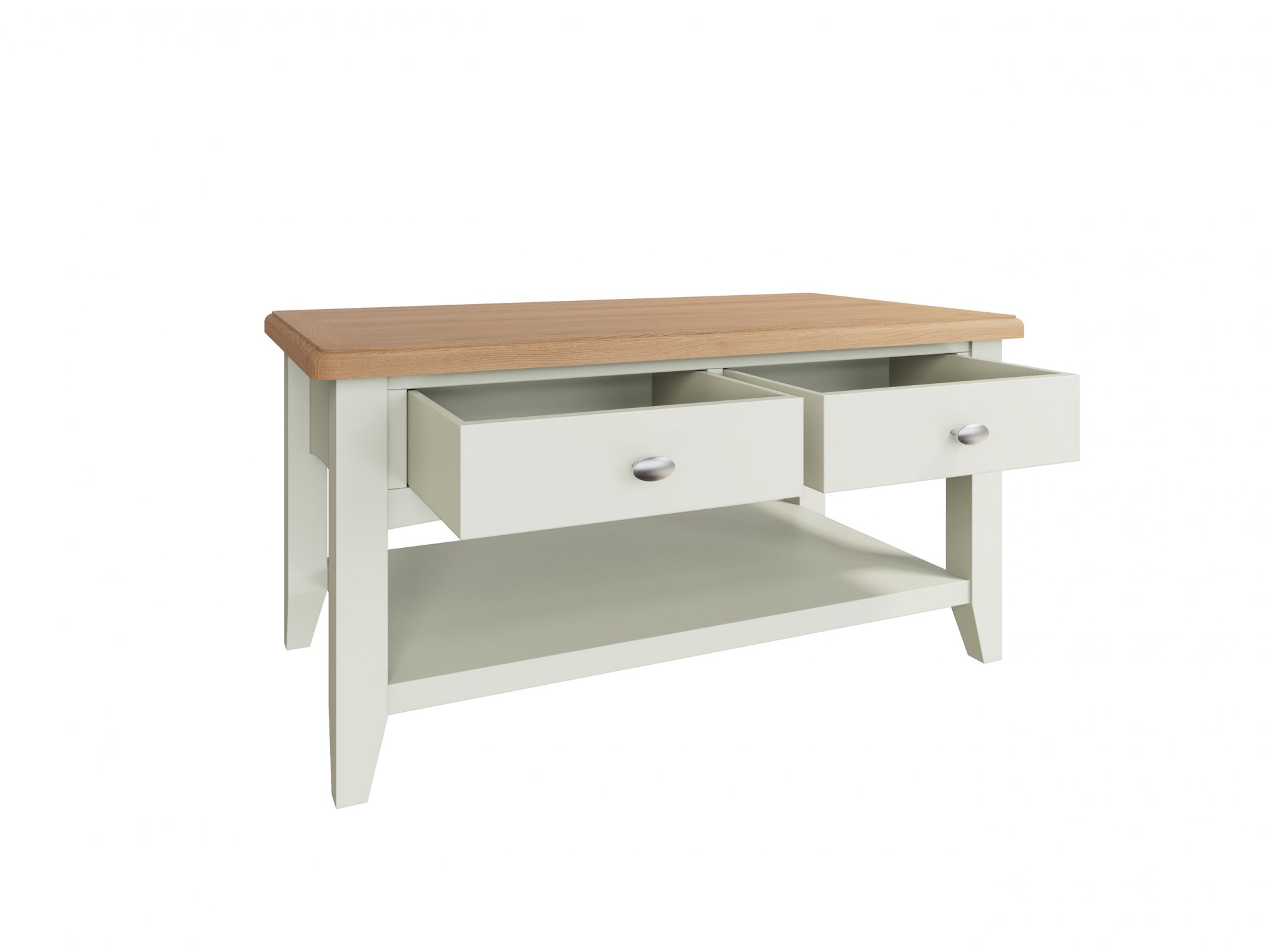 Kenmore Kenmore Patterdale White and Oak 2 Drawer Large Coffee Table (Flat Packed)