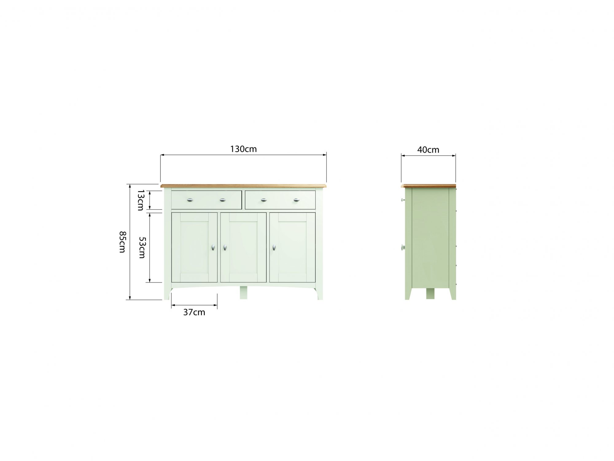 Kenmore Kenmore Patterdale White and Oak 3 Door 2 Drawer Large Sideboard (Assembled)