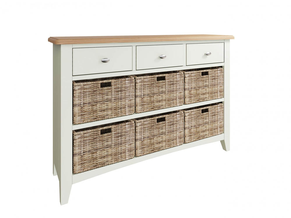 Kenmore Kenmore Patterdale White and Oak 3 Drawer Sideboard (Assembled)