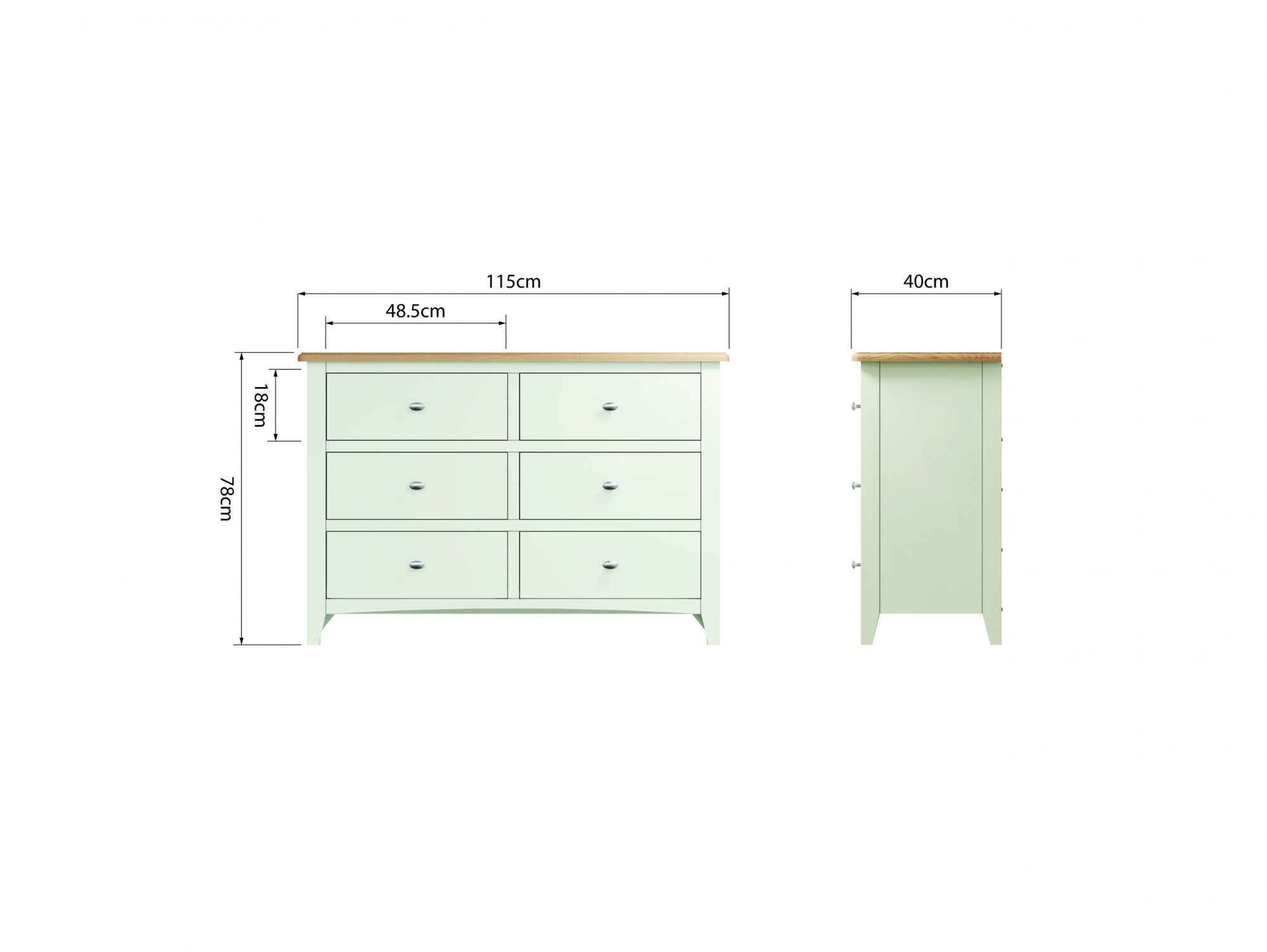Kenmore Kenmore Patterdale White and Oak 6 Drawer Chest of Drawers (Assembled)