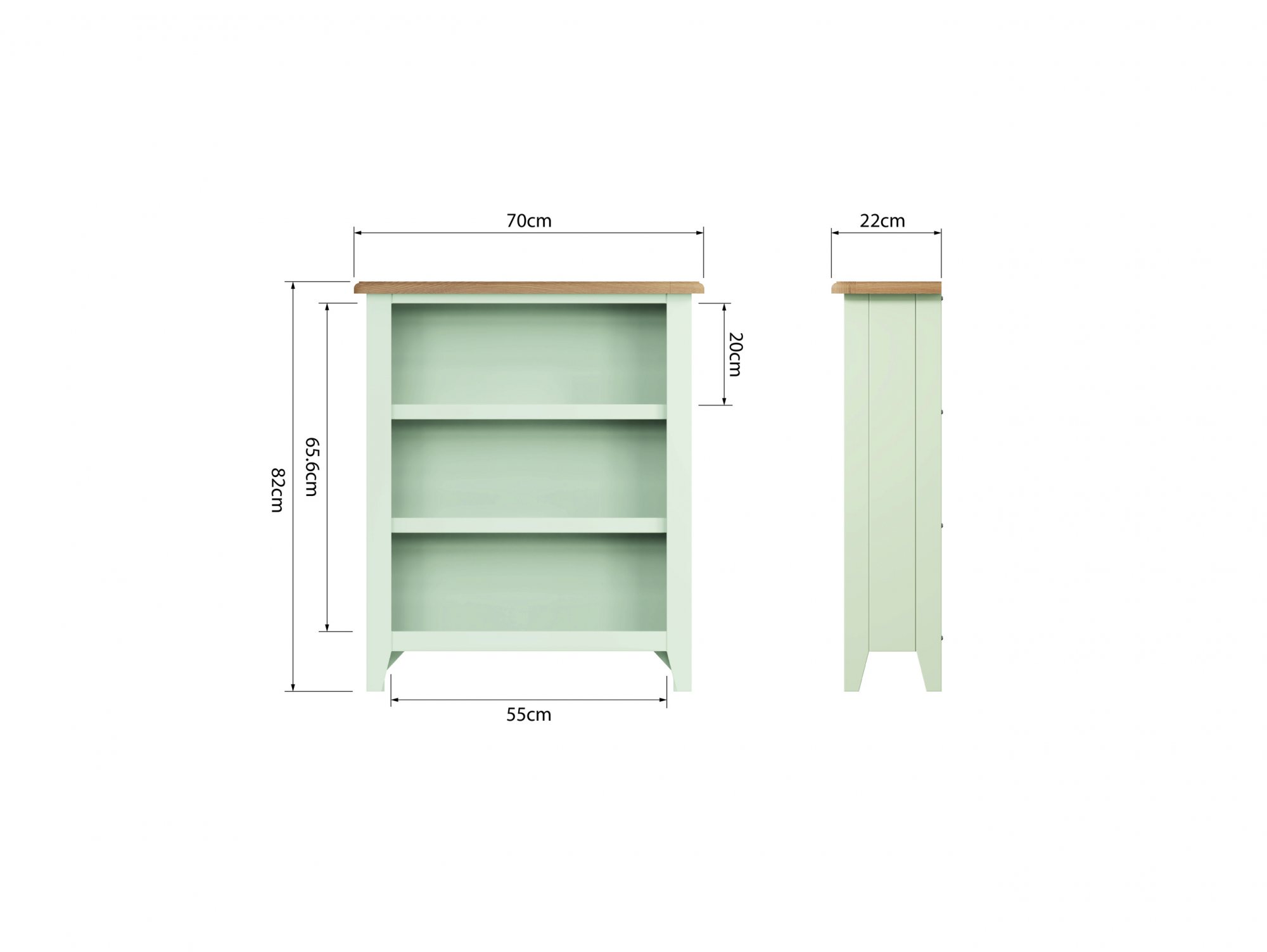 Kenmore Kenmore Patterdale White and Oak Low Bookcase (Assembled)