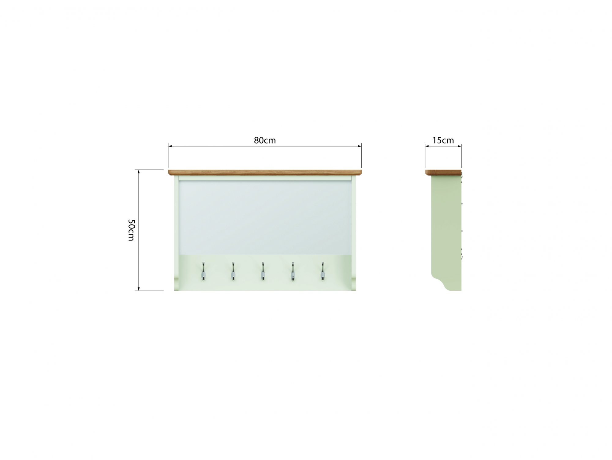 Kenmore Kenmore Patterdale White and Oak Mirror Wall Rack (Assembled)