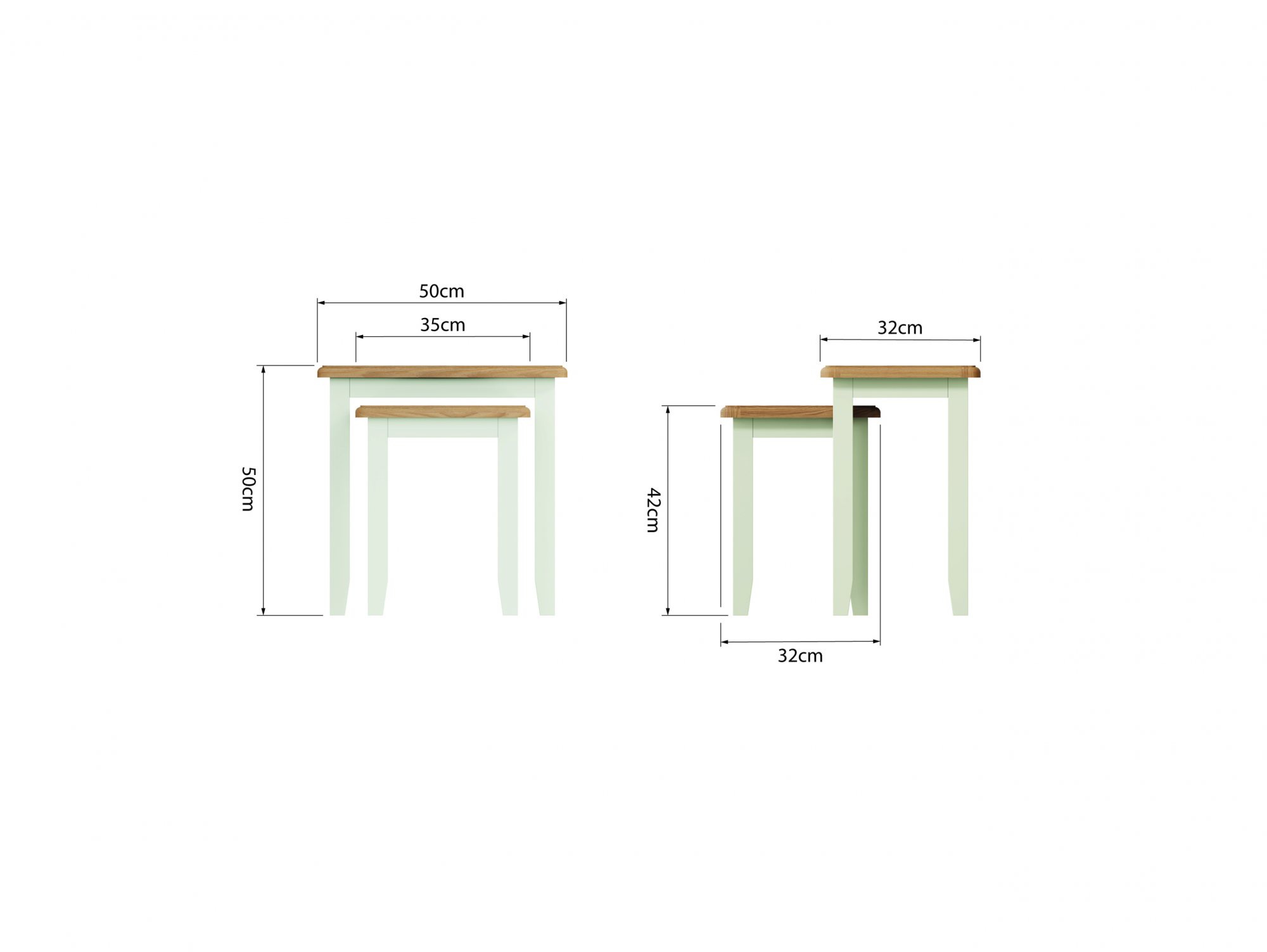 Kenmore Kenmore Patterdale White and Oak Small Nest of Tables (Flat Packed)
