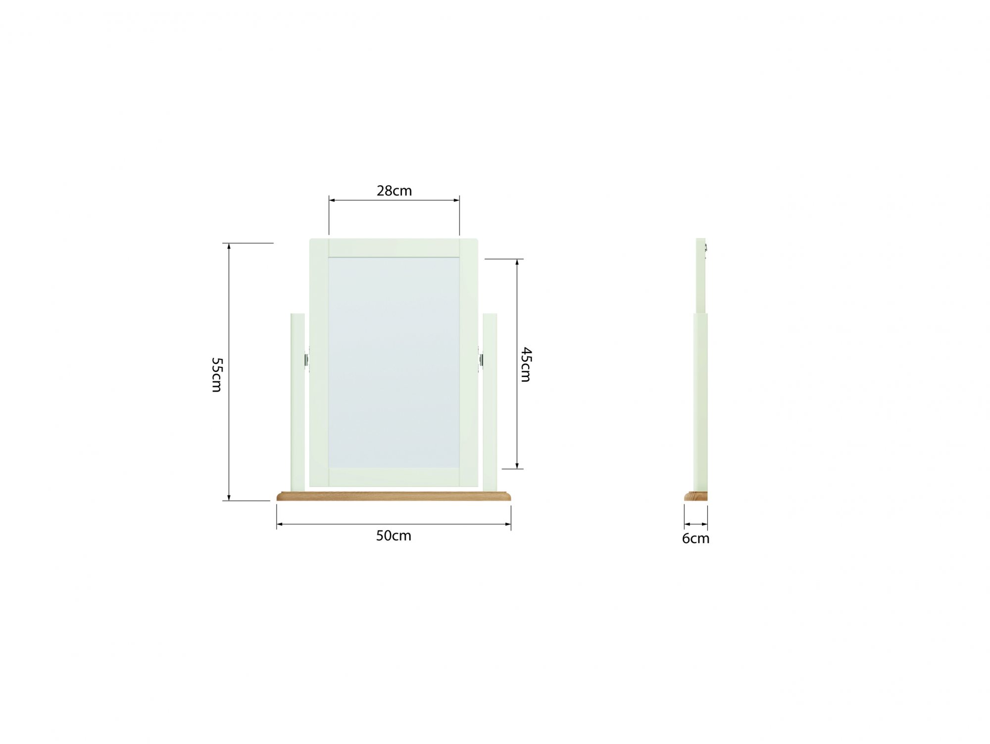 Kenmore Kenmore Patterdale White Wooden Dressing Table Mirror