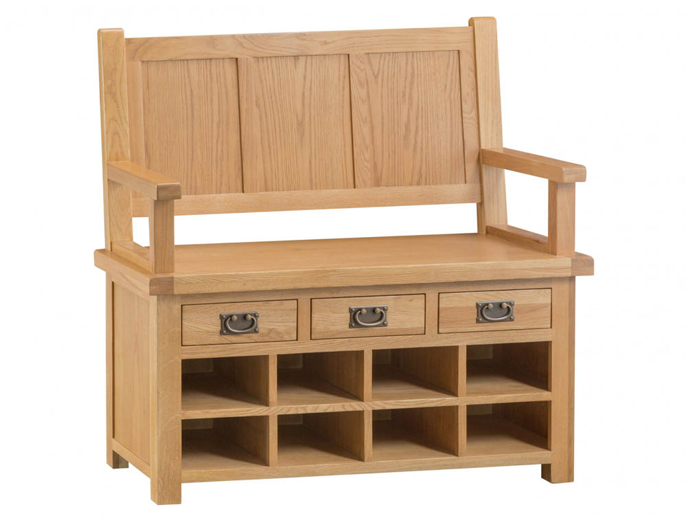 Kenmore Kenmore Waverley Oak 3 Drawer Storage Hallway Bench (Assembled)